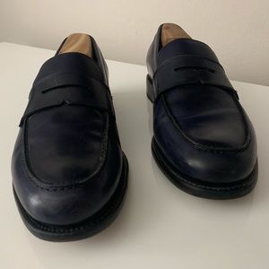 Men’s navy blue Ferragamo loafers